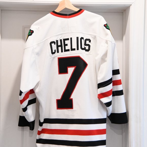 Chris Chelios Blackhawks *Authentic* Nike Home Jersey size 44 Made in Canada MIC - Picture 12 of 16